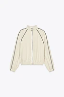 CONTRAST PIPING BOMBER JACKET