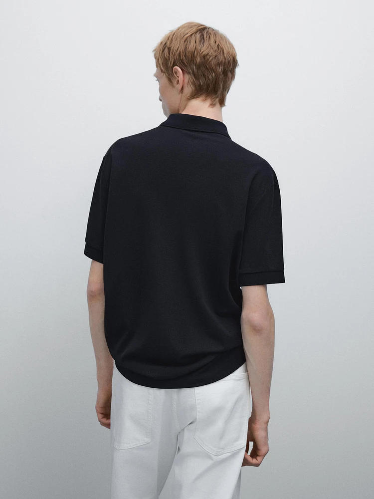 Polo à manches courtes micro-textur