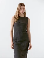 Midi dress with seam details