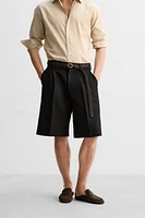 LIMITED EDITION LINEN COTTON PLEATED SHORTS