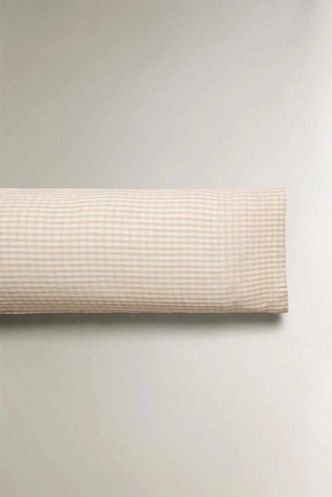 DYED THREAD CHECK PILLOWCASE