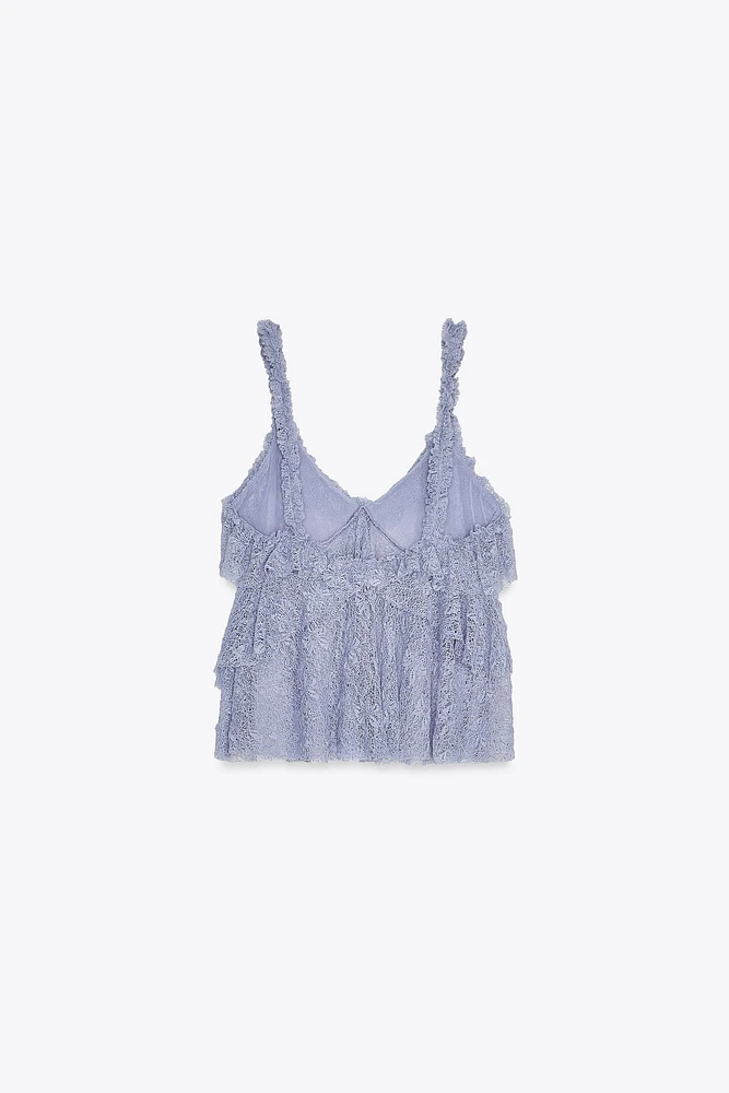 LACE RUFFLE TOP