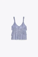 LACE RUFFLE TOP