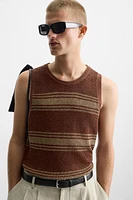 T-SHIRT EN MAILLE DÉBARDEUR LIN - VISCOSE
