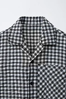 WRINKLED EFFECT PLAID SHIRT