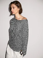 100% cotton flecked knit sweater