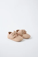 LEATHER BOW BALLET FLATS