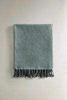 FRINGED COTTON BEACH TOWEL