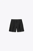 HIGH-WAISTED LINEN SHORTS