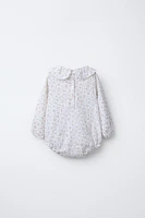 FLORAL DOTTED MESH BODYSUIT