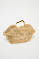 GOLD BAG WITH METAL HANDLE