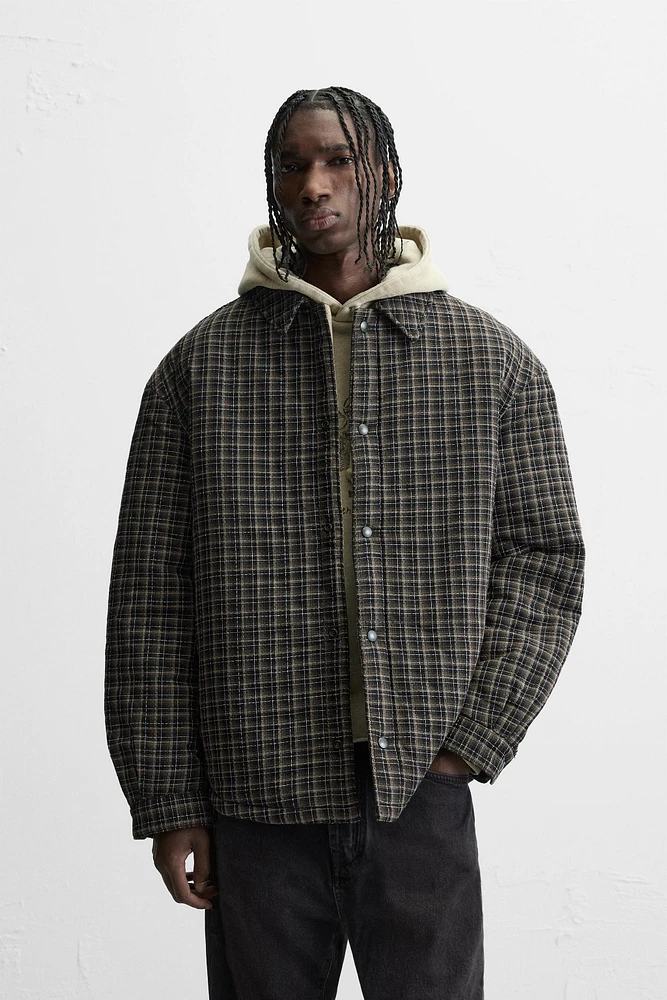 QUILTED PLAID OVERSHIRT