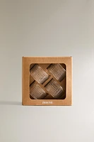 SET OF GLASS NAPKIN RINGS (SET OF 4)