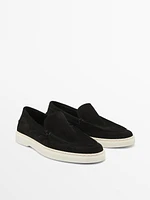 Split leather loafers