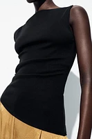 ASYMMETRICAL RUCHED T-SHIRT
