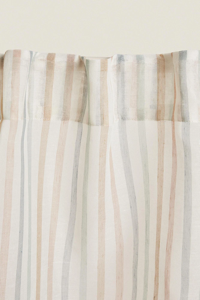 LOW OPACITY MULTICOLORED STRIPED CURTAIN