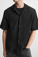 TEXTURED WEAVE KNIT SHIRT