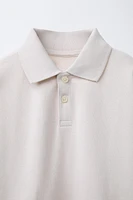 BOXY FIT POLO SHIRT WITH LABEL