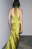 HALTER SATIN EFFECT HANDKERCHIEF TOP