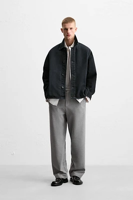 TEXTURED STRAIGHT FIT PANTS