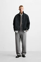 TEXTURED STRAIGHT FIT PANTS