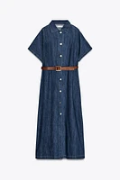 Z1975 BELTED DENIM MIDI DRESS