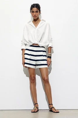 KNOTTED LINEN BLEND SHIRT