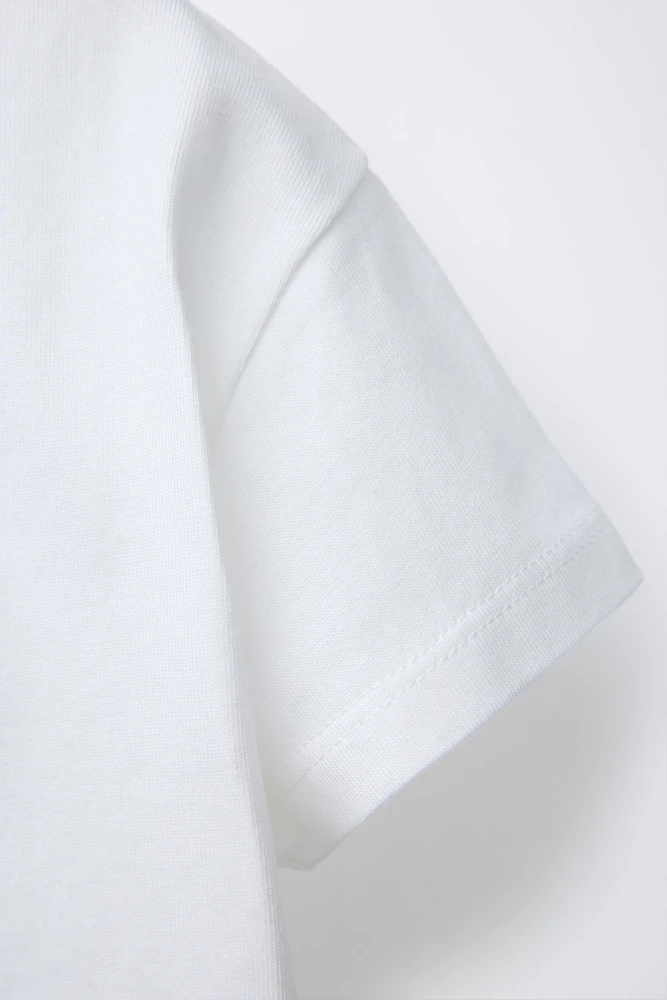 POPLIN BOW APPLIQUÉ T-SHIRT