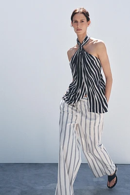 PANTALON PALAZZO À RAYURES ZW COLLECTION