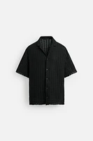 TEXTURED WEAVE KNIT SHIRT