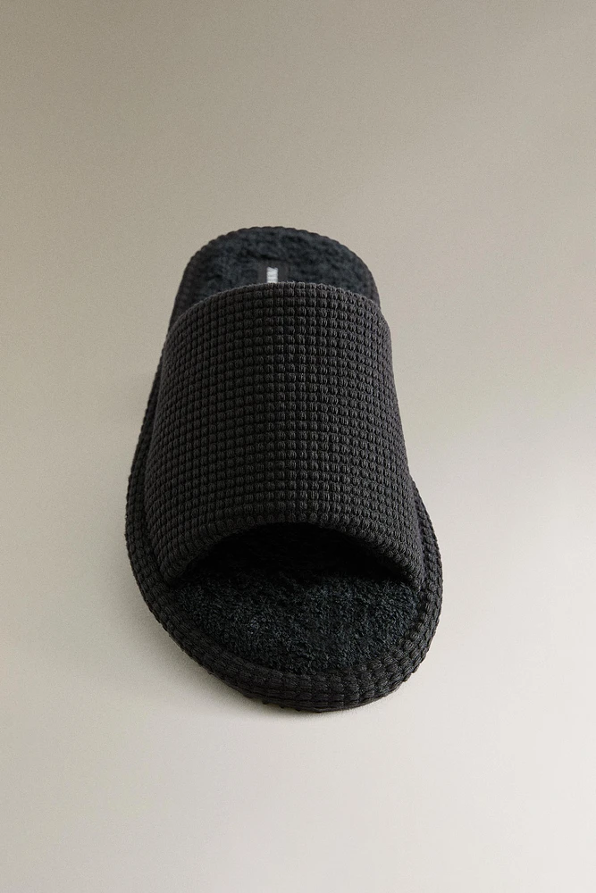 CHAUSSONS OUVERTS TISSU ÉPONGE SALLE DE BAIN