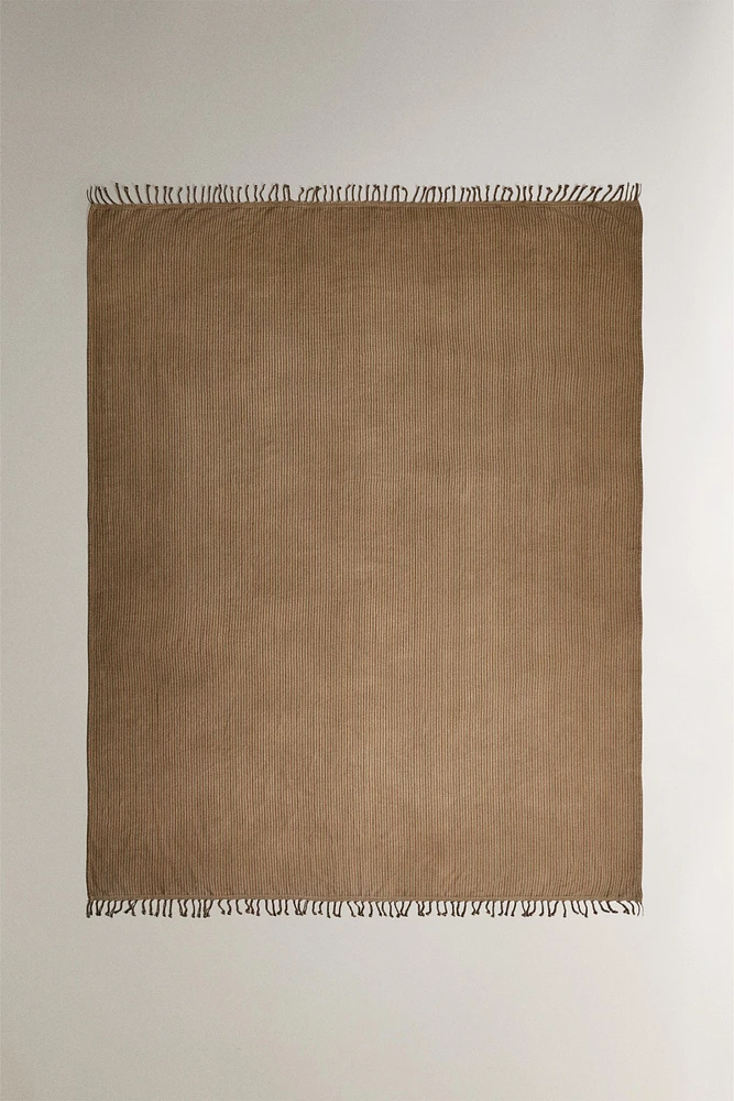 STRIPED COTTON BLANKET