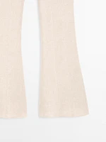 Pantalon flare taille contrastante