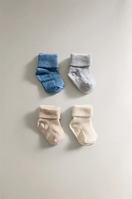 CHAUSSETTES BÉBÉ MULTICOLORES (LOT DE 4)