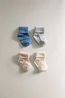 CHAUSSETTES BÉBÉ MULTICOLORES (LOT DE 4)