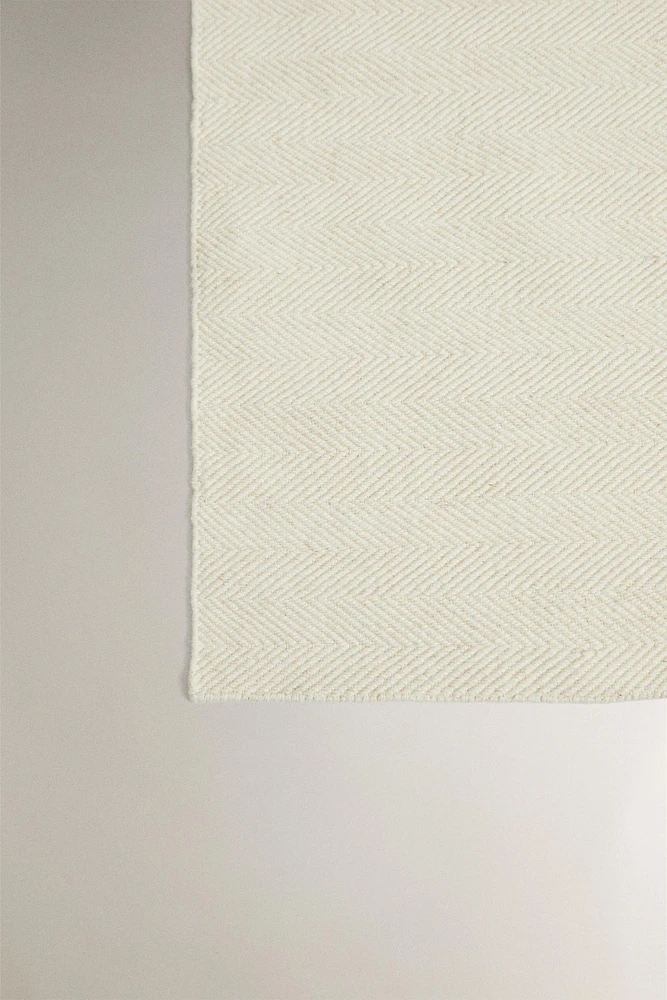 HERRINGBONE WOOL AREA RUG