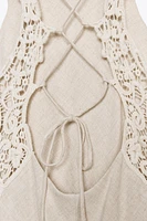COMBINATION CROCHET MIDI DRESS