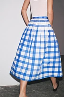 CHECKERED MIDI SKIRT ZW COLLECTION