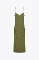 RUCHED MIDI DRESS