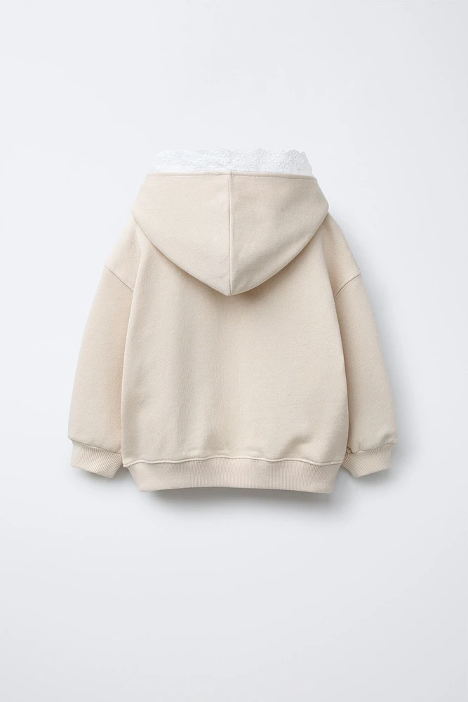 SWEAT LACET DENTELLE