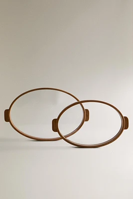 WOOD AND GLASS TRAY