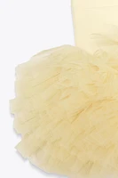 STRETCH TULLE VOLUMINOUS HEM TOP