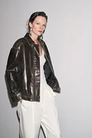 BLOUSON BOMBER EN CUIR 100 % ZW COLLECTION LIMITED EDITION