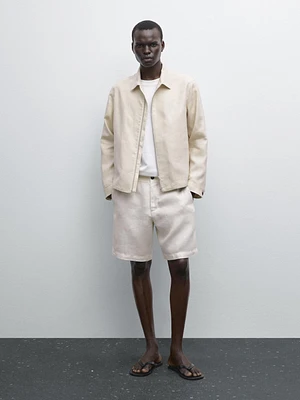 100% linen Bermuda shorts