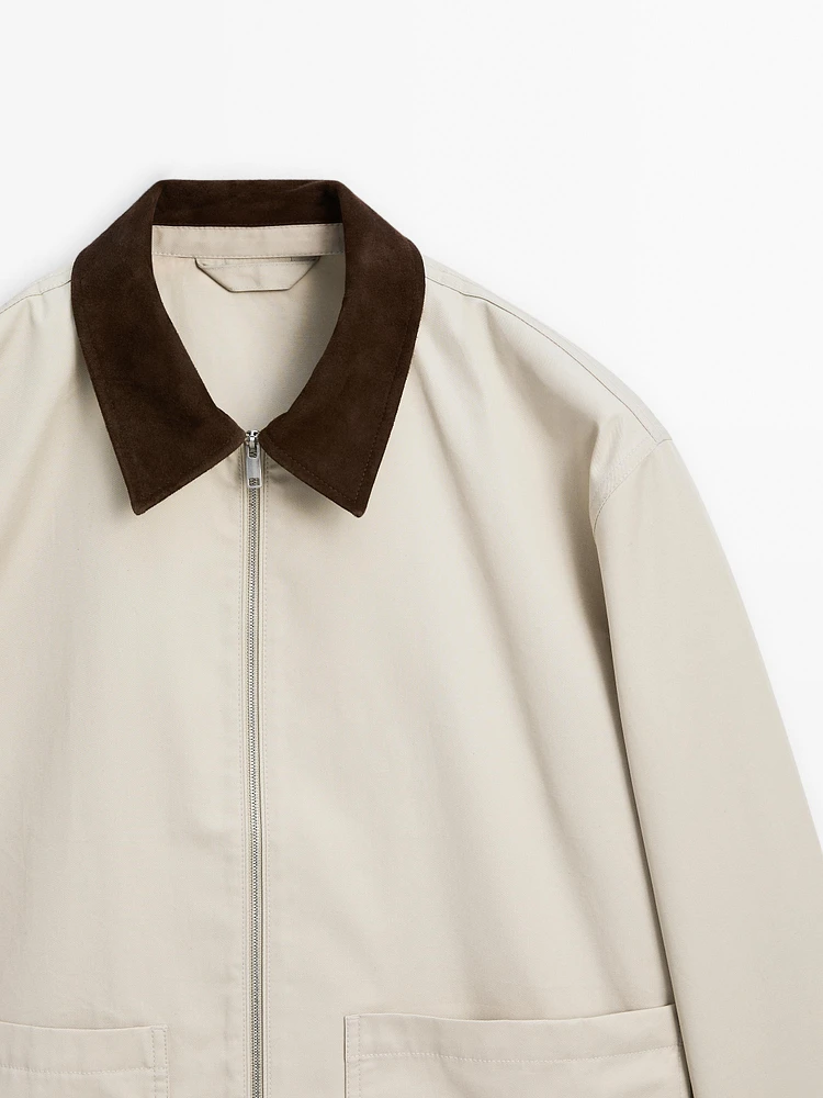 100% cotton jacket with collar detail