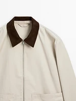 100% cotton jacket with collar detail