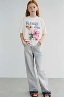 FLOWER PRINT T-SHIRT