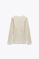 TEXTURED BOWS TOP
