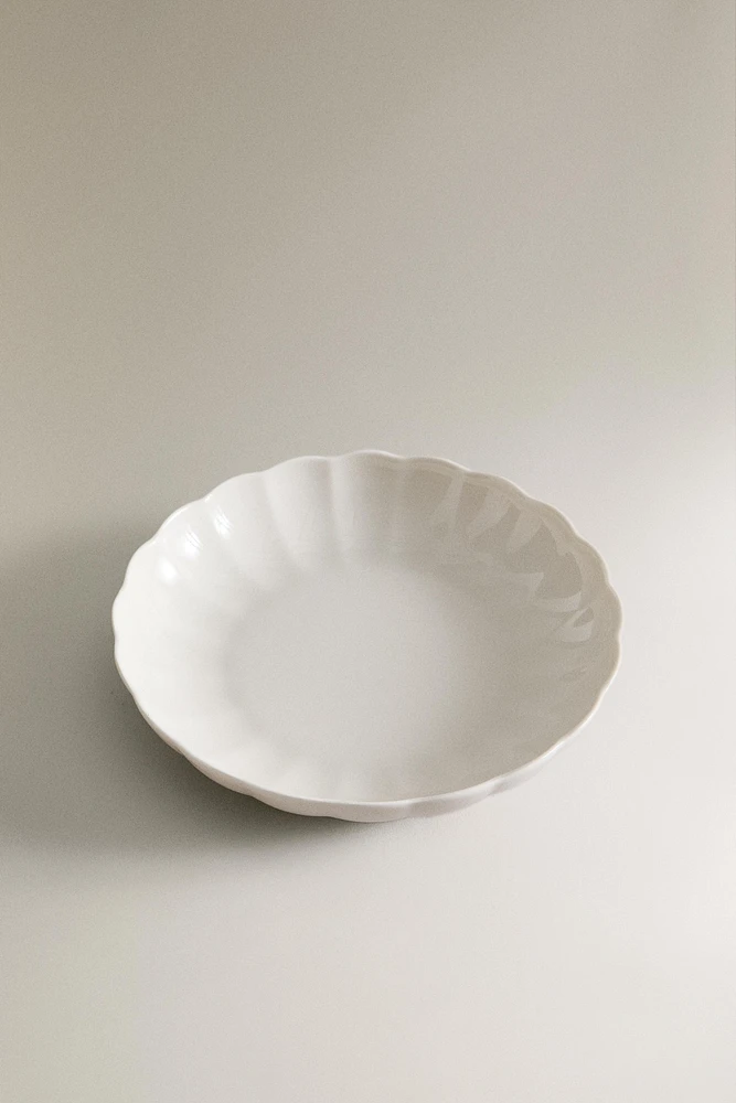SCALLOPED PORCELAIN SOUP PLATE