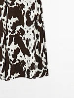 Flounce animal print midi skirt